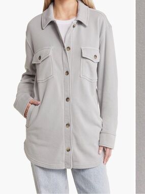Thread & Supply Stone Gray Long Line Sweater Jacket -Size S